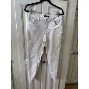 d.jeans‎ Ivory Skinny Ankle Jeans Size 10 Stretch Raw Hem Clean Summer Style
